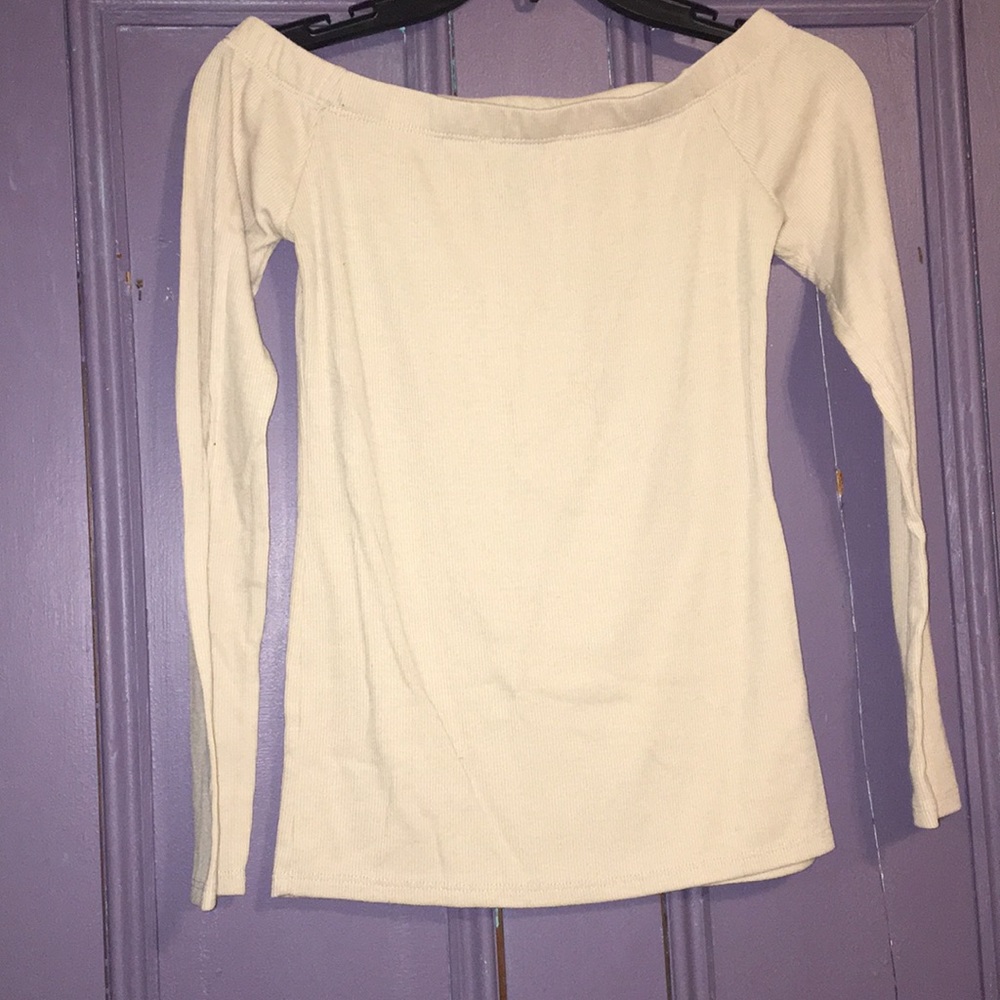 Tan Off the Shoulder Long sleeve